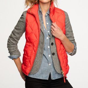 J. Crew Factory Red Quilted Puffer Vest Size Large EUC